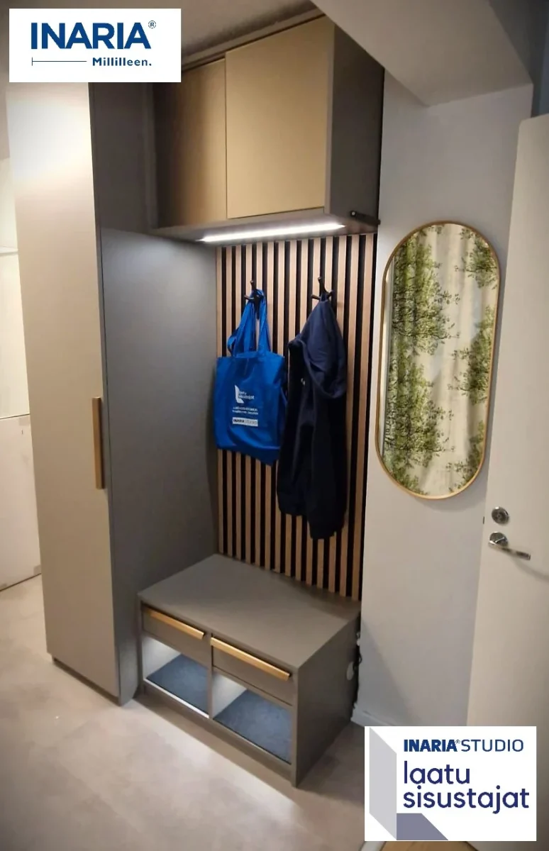 Istuinlaatikko ja komerot valoilla